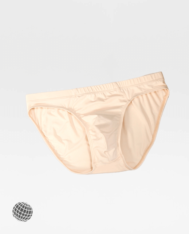 Ice Silk Briefs   Men’s Sexy Seamless Plus Size Underwear Thong Breathable Low Waist Bikini Panties G-strings Pouch Underpants for Man in Trending Beige