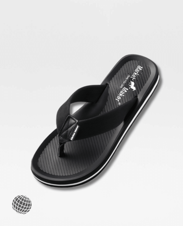 Beach Flip Flops   Men’s Summer Business Version The Trend Of Sports Creative Men Flip Flops Soft Rubber Stretch-resistant Broadband Beachwear Slippers Petite Plus Size Footwear Sandals for Man in trending Black