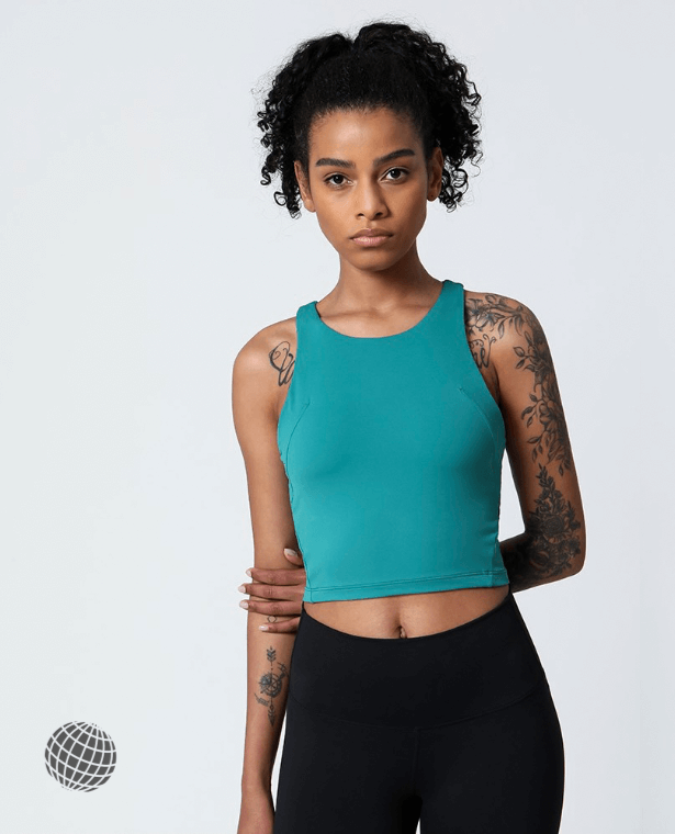 MiteigiYūki Brami  Women’s High Quality Tight Sport Yoga Bra Vest Running Tops Fitness Gym Activewear Plus Size Exercise Sports Crop Tank Top for Woman in trending Emerald green