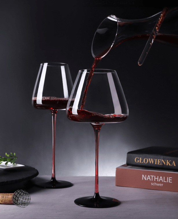 Black Bow Tie Wine Glass Pot Belly Home Color Glasses for Champagne Nordic Light Luxury Lead-Free Crystal Goblet Norway Scandinavia Scandinavian Norwegian trending Glassware
