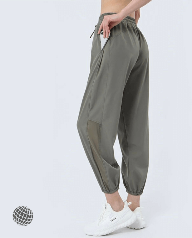 MiteigiYūki Loose Joggers  Women’s Breathable Activewear Lightweight Loose Fitness Pocket Training Leggings Jogger Outdoor Workout Harem Trousers Sportswear For Yoga Plus Size Sport Drawcord Sports Pants For Woman in trending Ink Gray Grey Green