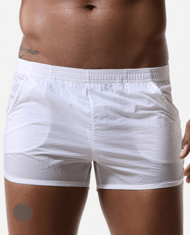 MiteigiYūki Sports Boxer Shorts  Men’s Fitness Running Sport Briefs Trunks Underpants Elastic Waist Solid Underwear Fitness Yoga Boxers Plus Size Sportswear for Man in trending White