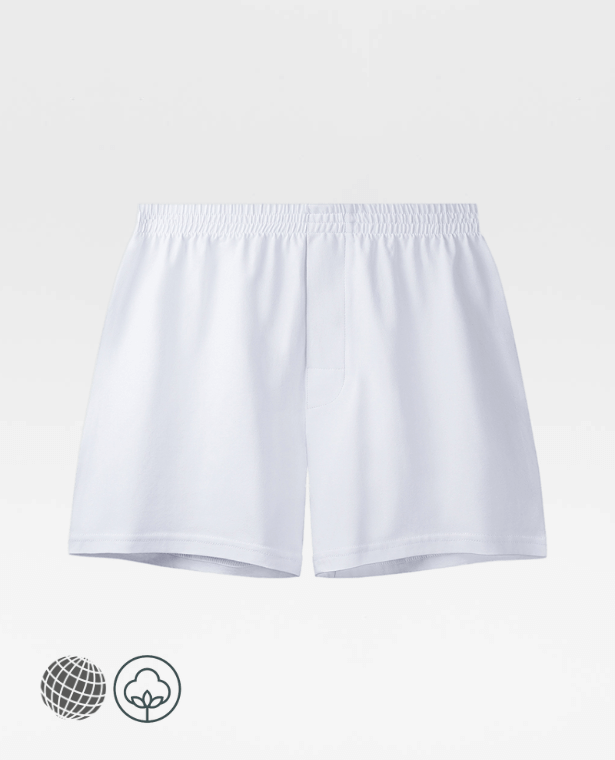 Poplin Weave Cotton Breathe Boxers  Men’s Breathable Comfort Underpants Trunks Sexy Boxer Briefs Elastic Shorts Pajama Underwear Penis Bulge Plus Size Boxershorts for Man in trending White