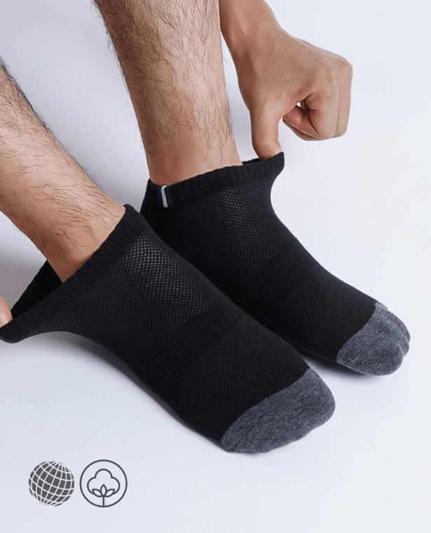 Low Tube Cotton Ankle Socks   Genderful Men's Women’s Anywear Sport Fitness Sportswear Standard Thickness Breathable Trendy Fashion Sweat-absorbent Thick Bottom Sports Short Unisex Footwear for Man Woman in trending Black