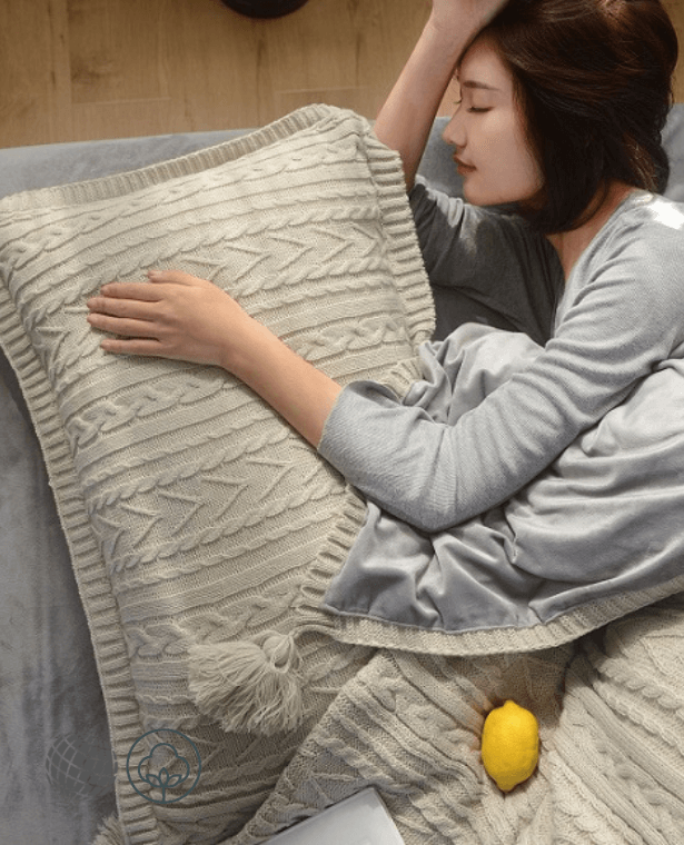 Cotton Knit Cushion Cover  Soft Solid Pillow Case Soft For Sofa Bed Nursery Room Decorative Home Decor Pillows Covers in trending Gray grey