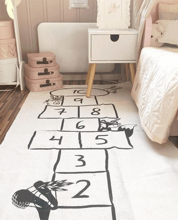 Handmade Game Rug  Kidsroom 170cm*72cm Children’s Hopscotch Hop Skip and Jump Bursting digital checkers cartoon children crawling pad printing infant adventure mat games mats trending Bedroom rugs