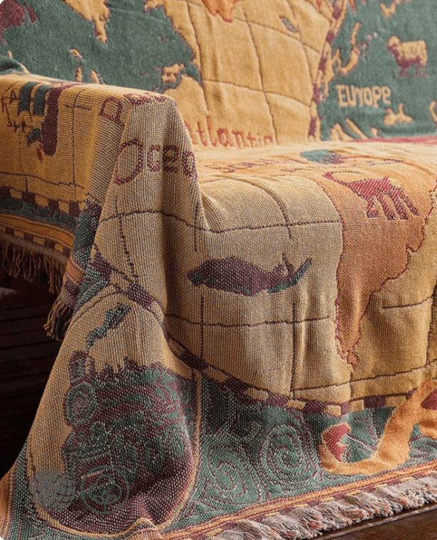 Boho World Map Throw Blanket Cotton  Bohemian Multi-function Sofa Decorative piano cover tapestry Tassel Blankets Trending Bohemia Throws Covers