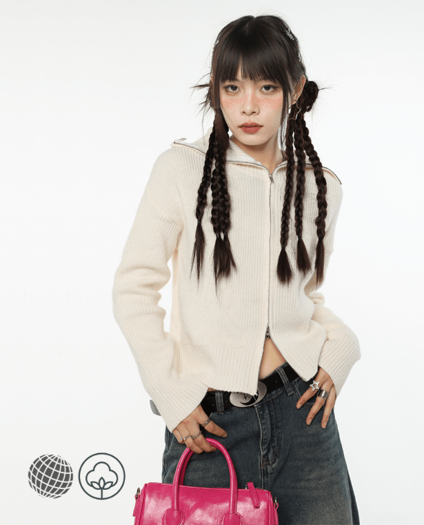 Cardigan Sweater Women’s White Short Outerwear Fashion Vintage Leisure Lazy Wind Winter Thickening Long Sleeve Knitting Coat Cardigans for trending Woman