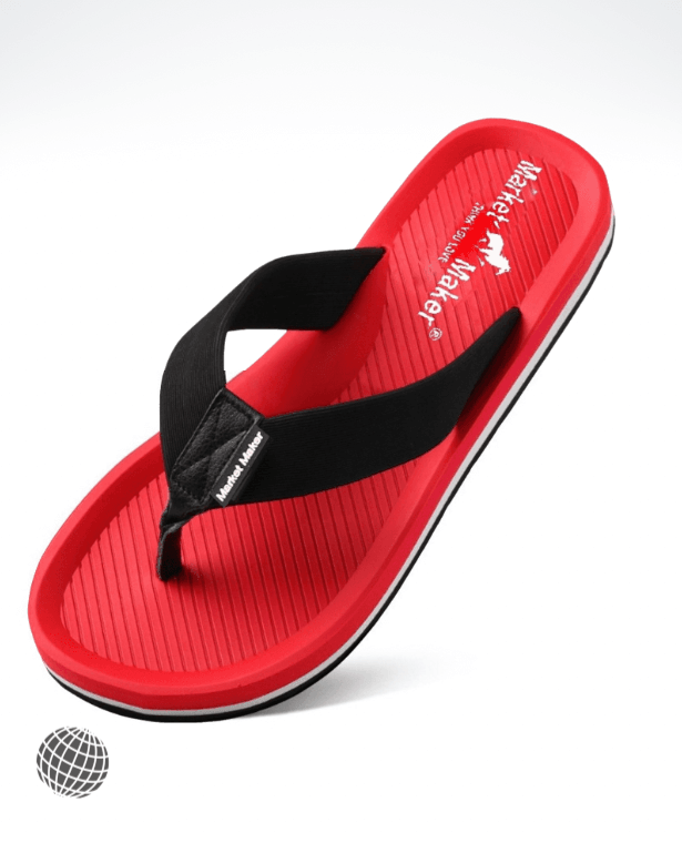 Anti-Slip Beach Flip Flops   Men’s Summer Business Version The Trend Of Sports Creative Men Flip Flops Soft Rubber Stretch-resistant Broadband Beachwear Slippers Petite Plus Size Footwear Sandals for trending Man in Red
