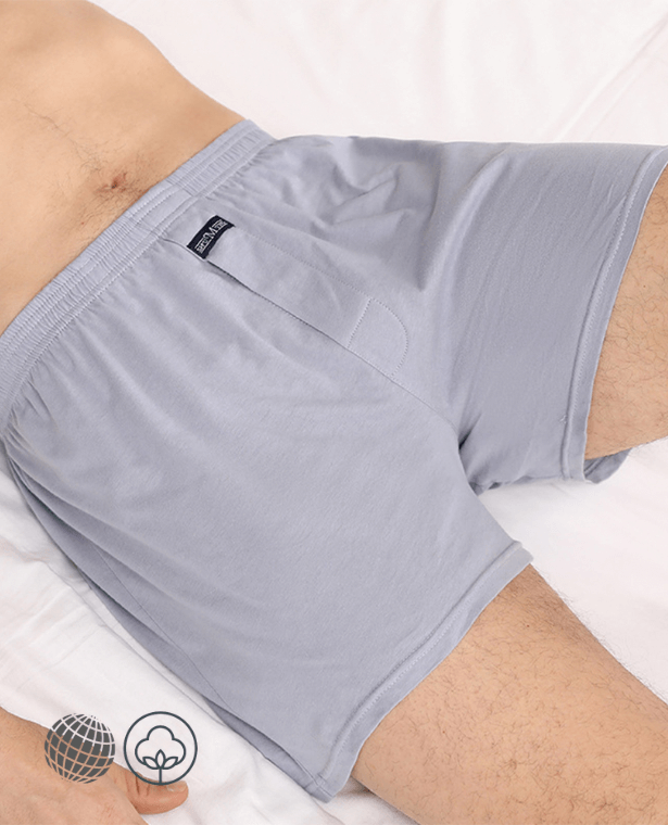Cotton-Linen Boxer Shorts   Men’s Rich Elasticated Pack Home Boxers Pajamas Loose Thin Breathable Loungewear Sleepwear Underpants Gym Shorts Panties Plus Size Underwear for trending Man in Gray grey
