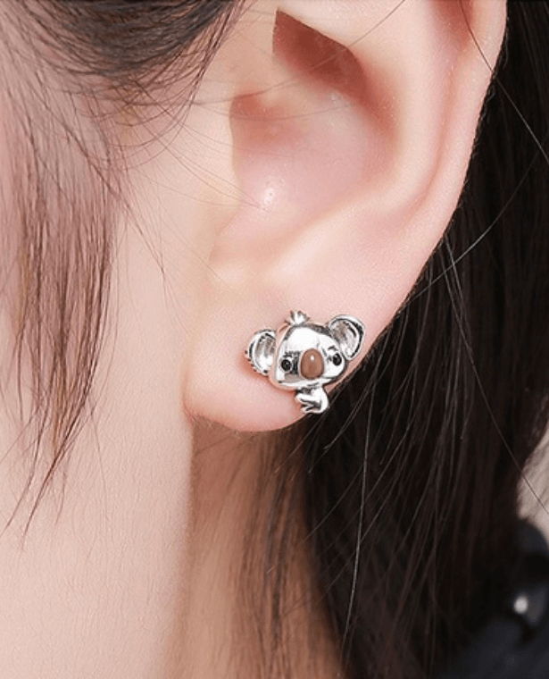 Sterling Silver Stud Earrings   100% 925 Animal Cute Koala Bear for Women Sterling Silver Jewelry Gift trending Australian Jewellery Gifting
