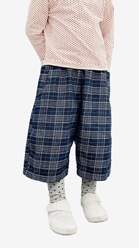 Japanese original design cute wild mid-waist plaid casual nine-point pants for boys and girls Trending