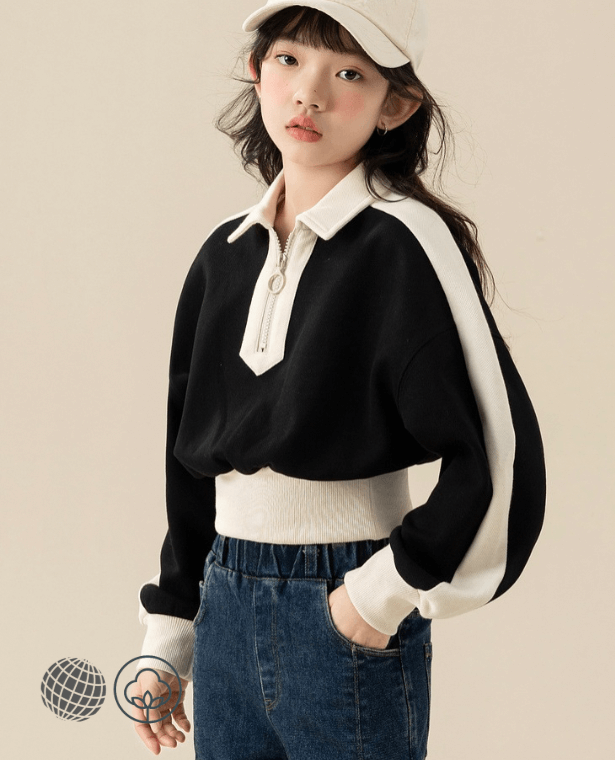 Sportswear Sweatshirt  Pullovers for Kids Spring Casual School Girls Fashion All-match 12 13 14 Years Children Clothes Teens Child’s Toddler Sweatshirts in trending Black white