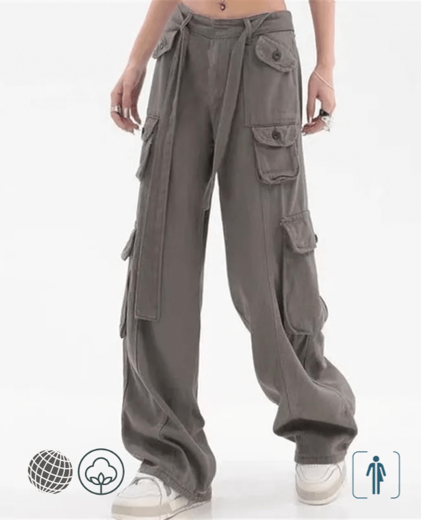 Cargo Pants  Boys Girls Loose Casual Mid rise Waist Fashion Children Trousers Pockets Design Trendy Cool Child’s Streetwear Teen Kids Pants 13 14 Years in trending Gray grey