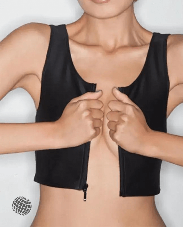 Tomboy Breast Binder Genderful Women’s Vest Slim Shapewear Underwear Chest Flatten FTM Lesbian Trans Bra Undershirt Casual S-4XL Zipper Tops Bras for Plus size trending Woman in Black