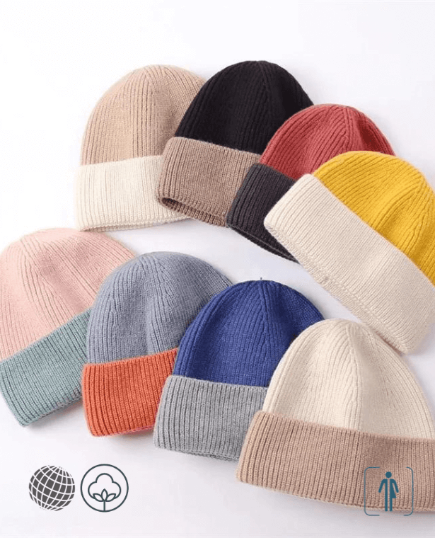 Colorblock Beanie Japan skullie beanies Unisex Anywear Women’s Men’s Teens Short Brim Small Round Hat Coarse Yarn Hand Knit Hats Girls Shopping Fashion Headwear Japanese Caps for trending Woman Man