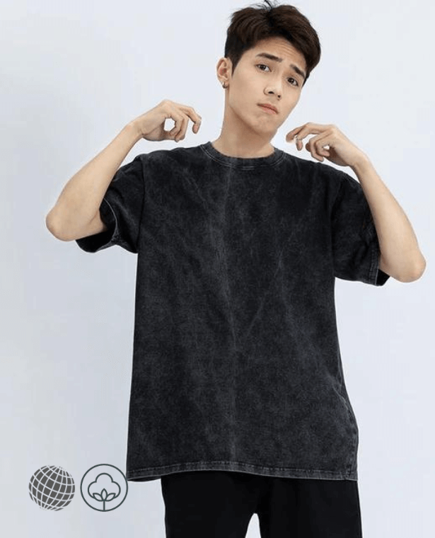 Distressed Cotton T-Shirt   Men’s Retro Vintage Washed Summer Loose Streetwear Short Sleeve Distress Tshirts Petite Plus Size XXL Tees Round o-neck crewneck Tops for trending Man in Black