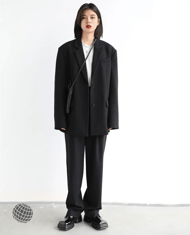 Twill Suit Pants black  Women’s Simple Casual Wide Leg Straight Floor Office Ladies Female Plus size womens Trousers Workwear for trending Woman