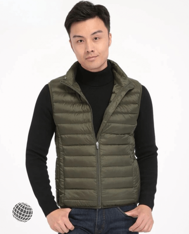 Puffer Vest  Men’s Oversize Plus size 3xl 4xl White Duck Down Jacket Mens Fashion Warm Sleeveless Zip Up Vests Plus Size Coat Boys Outerwear for trending Man in Army Green