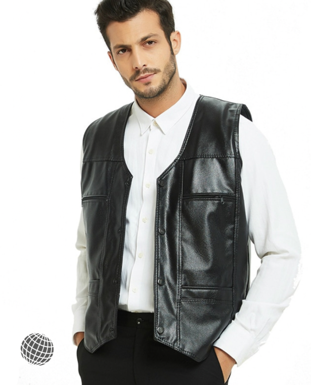 Vegan Leather Vest Winter Mens V Neck Sleeveless Motorcycle Jacket Velvet Warm men’s Waterproof Vests Male Oversize Plus size outerwear 4xl 5xl for trending man in burgundy black