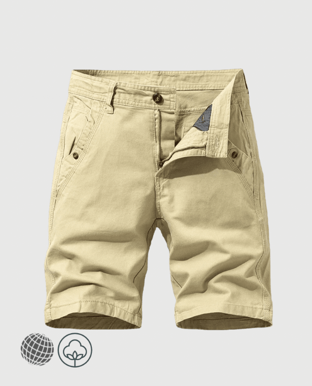 Cargo Shorts Khaki  Men’s Mid rise waist Breeches Summer Mens Plus Size Work Plus Size Sportswear Casual Cotton Short Pants Oversize for man in beige
