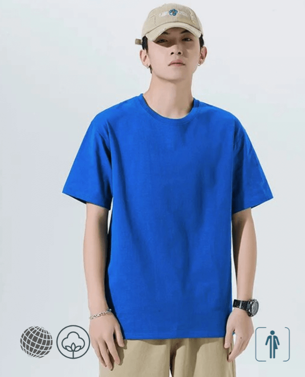 Cotton Broadcloth Crewneck T-Shirt blue  Unisex Anywear Women’s Men’s Summer Colorful Boys Casual Cute T Shirts Male Short Sleeve Round o-Neck Mens Womens Tee Shirt Petite Plus Size 5xl 6xl Tops for trending Man Woman