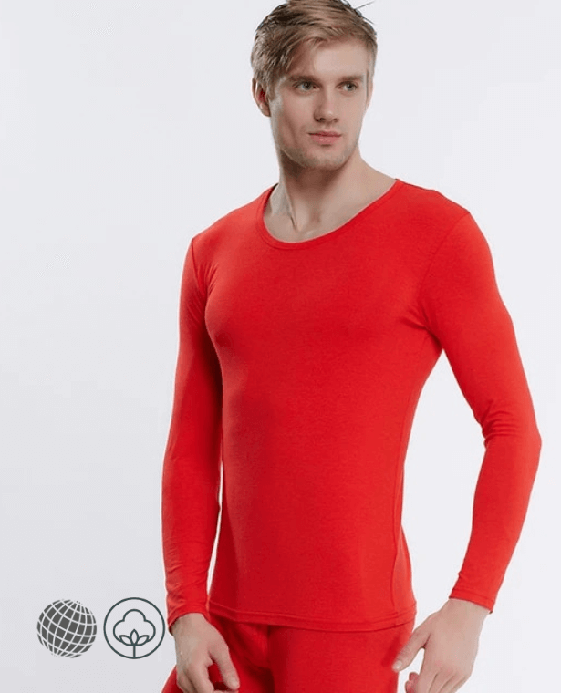 Cotton Loungewear PJ Set red    Men’s Lycra Fabric Winter PJs Sleepwear Pajamas Clothes Mens Underwear Pants Suit Men Warm Thermal Long Johns Pajama Sleep Wear for trending Man