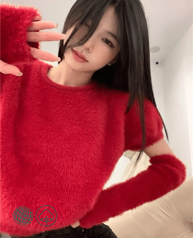 All-Match Crewneck Sweater  Women’s Party Pullovers Christmas Red Design Clothes Simple Female Elegant Autumn Warm womens cotton Basic Stylish Solid Sweaters for trending Woman