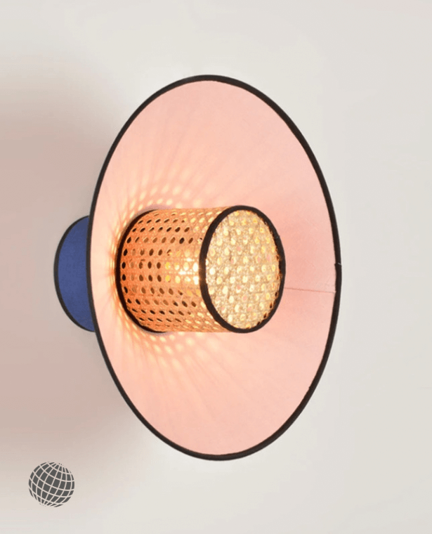 Japanese Rattan Weaving Wall Lamp  Simple Weave Post-Modern E27 LED Wall-Mounted Living Room Background Bedroom Bedside Aisle Tea House Lighting Trending Japan Lamps in Blue