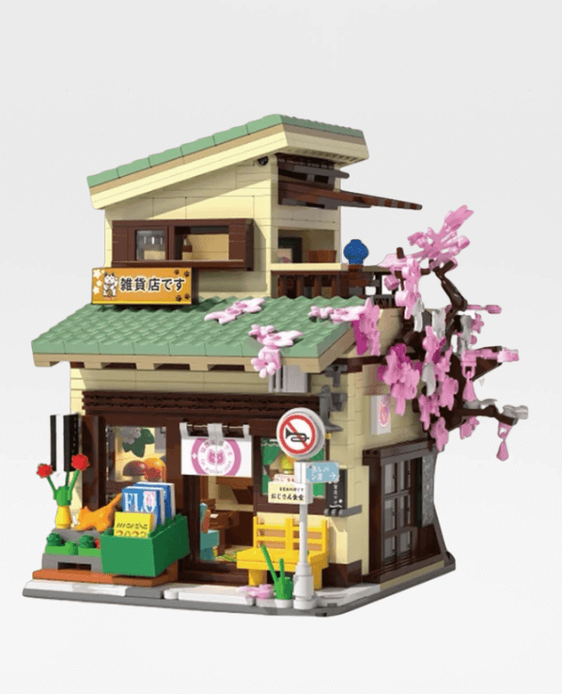 Japanese Grocery Store  LED City House Building Blocks Double Decker Duplex Architecture trending Japan Souvenir Bricks Toys for Kid Gifts