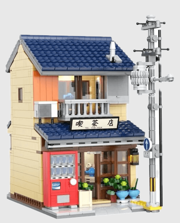 Japanese Tea Shop House 1200-Piece 1200 Pcs LED City Architecture Building Blocks Friends Shop Figures trending Japan Crafts Souvenir Bricks Toys for Kid Gifts