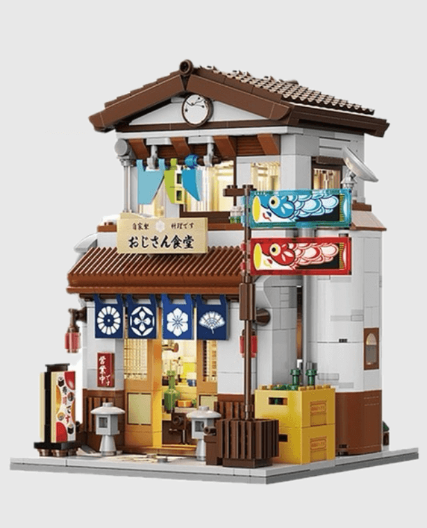 Japanese Canteen House  861-Piece LED City Architecture Building Blocks Late Night Canteens Snack bar Restaurant Figures trending Japan Souvenir Crafts Bricks Toys for Kid Gifts