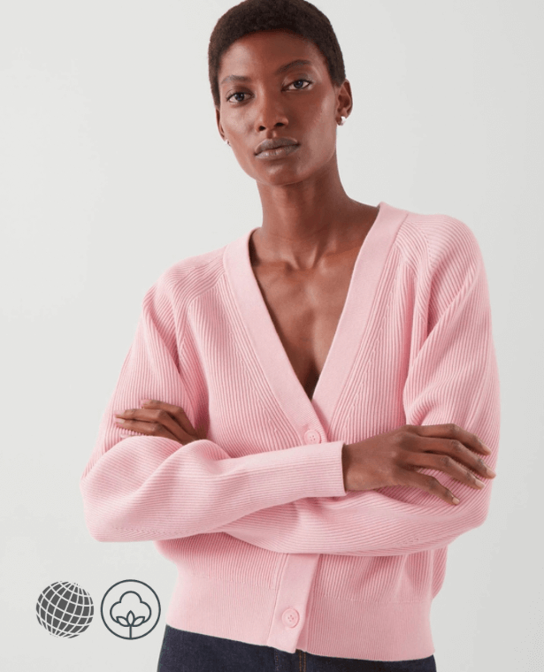 Rib Bat-Sleeve Cardigan  Women’s autumn Casual V-neck ribbed womens sweaters Petite size cardigans for trending Woman in Pink