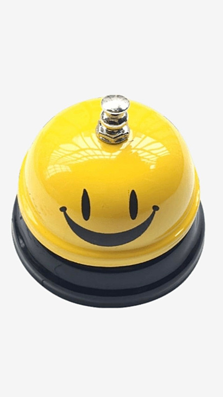 Yellow Smiley Face Service Call Bell Hotel Counter Desk Bell Ring Metal Reception Restaurant Kitchen Bar Service Desk Call Bells Trending