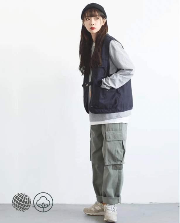 Japanese Utility Vest blue   Women’s Solid Pockets All-match Japan Style Basics Cool Special Charming Elegant Spring Modern Personality Creativity plus size womens Outerwear Vests for trending Woman in navy-blue