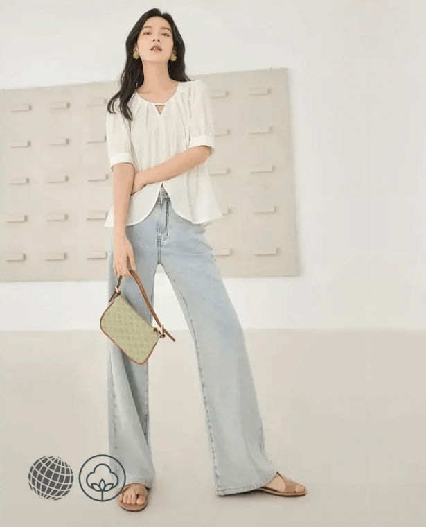 Pleated Shirt white  Women’s Loose Comfortable Folds Summer Leisure Elegant Simple Solid All-match Retro Korean Style Fit plus size womens Fashion O-neck Lady blouses single-breasted cotton Shirts for trending women