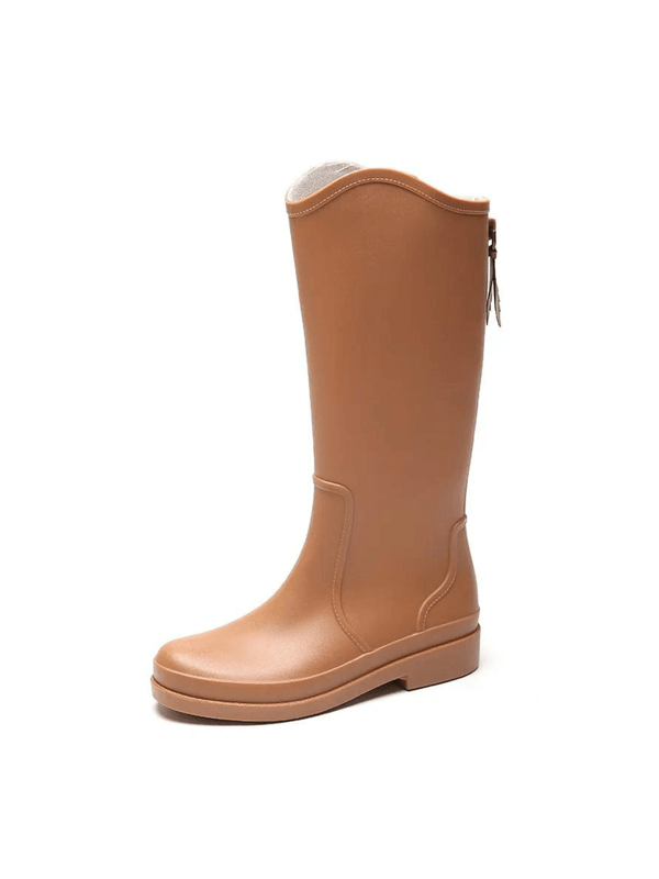 High Rubber Boots  Women’s Waterproof Work Garden Galoshes Female womens Rain Shoes Footwear for trending woman in Khaki tan terracotta brown