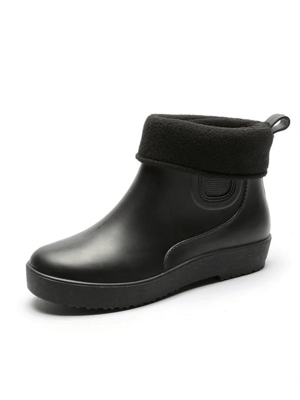 Rain Boots black  Women’s Warm Outdoor Booties Fashion Winter Shoes Waterproof Working Slip-on Rubber womens Ankle-Boots for trending Woman