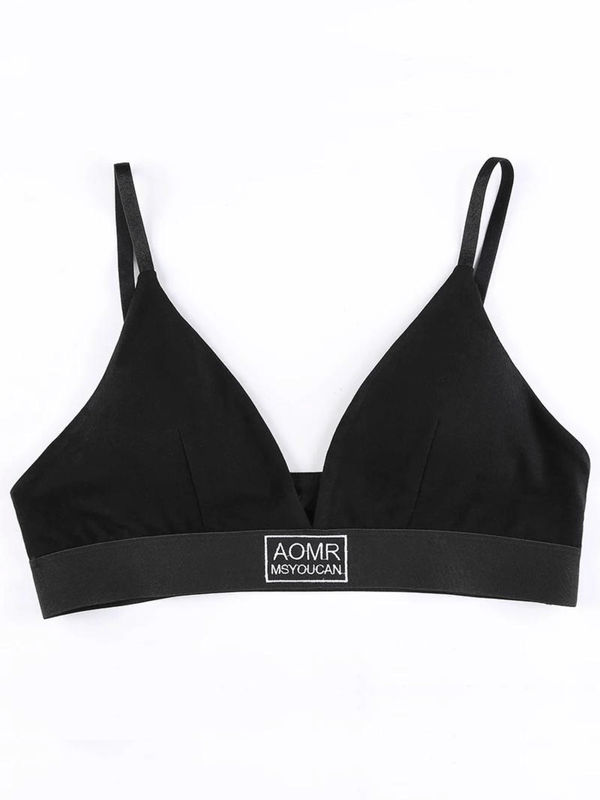 Hipster Bikini Bra  Women’s AOMR MSYOUCAN Letter Embroidery Beachwear Panties Fashion Fitness Sporting Streetwear Sportswear Sexy Lingerie Womens Fashion Bras Underwear for trending Woman in Black