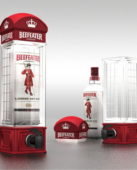 BeefeaterTelephone Booth Drink Dispenser Wine Splitter Transparent Beefeater London Dry Gin Whisky Beer Pot Glass Bar Liquor Wine Drink Accessories Trending