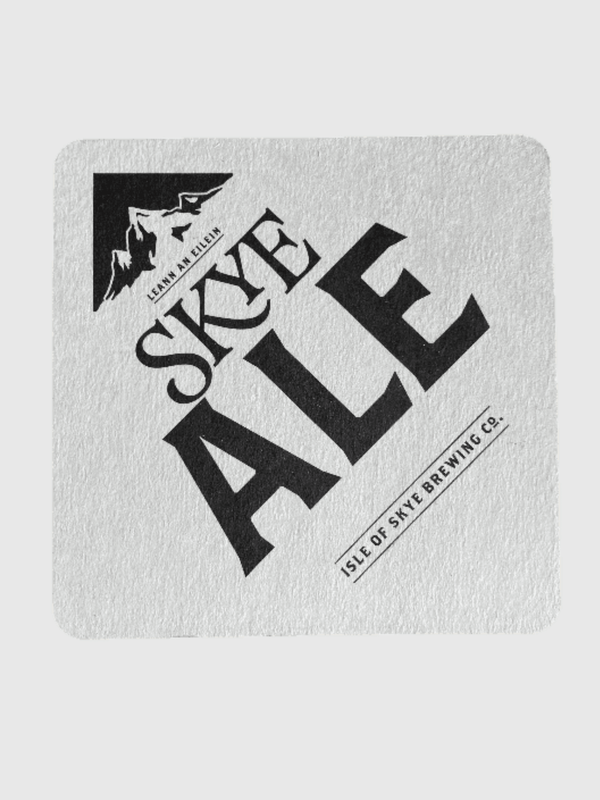 Skye Ale Drinks Coaster    LEANN AN EILEIN Scottish ISLE OF SKYE BREWING CO. Table Drinkware accessory Vintage Beer Mat Drinkware Paper cardboard Coasters Collection Barware beermat accessories mats  British Pub UK Nightclub Clubs Restaurants Bar Collectors United Kingdom Scotland U.K. Classic Expressions collectors antique trending SLAINTE!