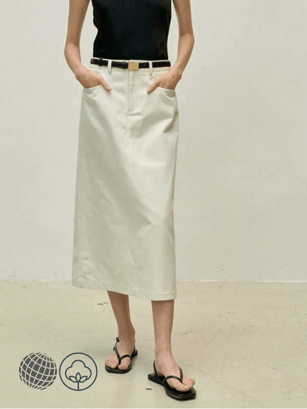 High-Rise Cowgirl Midi Skirt   Women's Spring Summer Casual Versatile Cowboy High Rise Waist A-line Mid Length womens Skirts for trending Woman in white