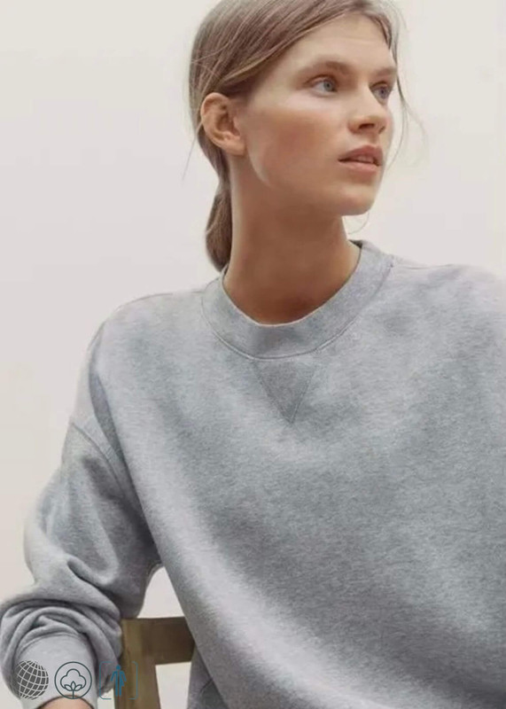 Minimal Sweatshirt gray  Genderful Unisex anywear Men’s Women’s loose light soft plain color sports fitness female INS MiteigiYūki blogger neutral casual sports long-sleeved cotton blend womens mens Tops Sweatshirts for petite size woman man in trending light grey