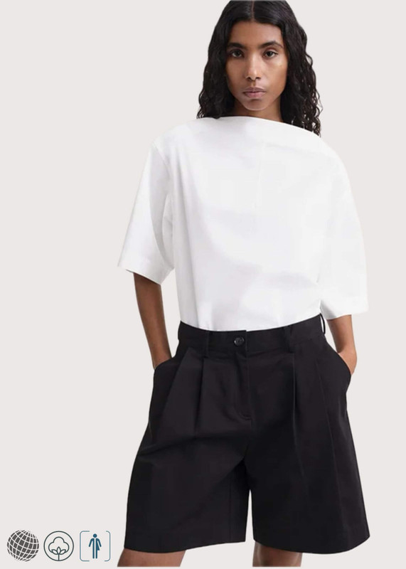 Cotton Twill Shorts   Genderful Women's Spring Summer Quality womens petite size Short Suit Pants Versatile Unisex Casual for woman in black