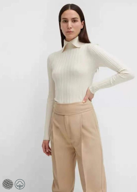 Silk Cashmere Rib Top Women’s Spring Base ribbed Blouse Shirts Full Sleeves Wool Turn-Down Collar Slim Elastic Casual commuter workwear petite size womens Tops woolen Blouses for trending woman in white