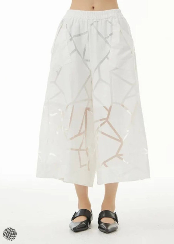 Mid Rise Pants white Women's original loose casual wide leg pockets semi-transparent see-through womens trousers for woman European and the United States spring summer trending fashion season clothing