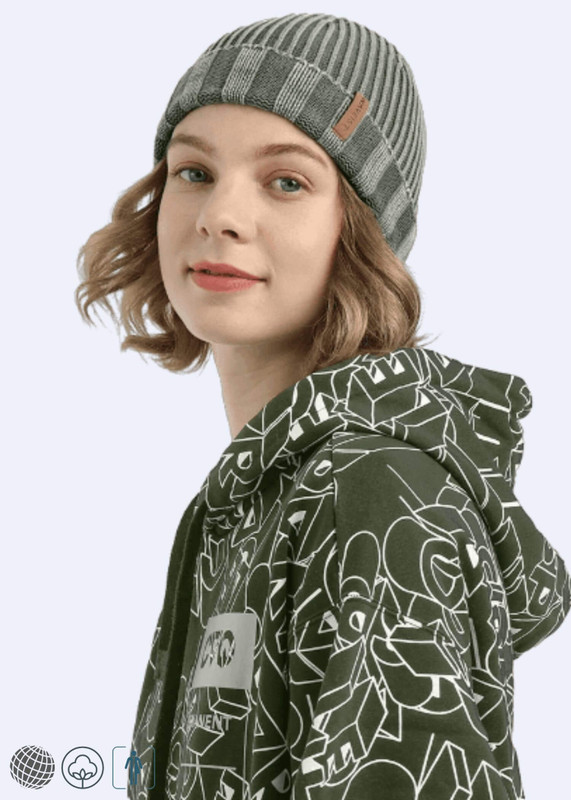 Rib Beanie green   Anywear Unisex Men’s Women’s 100% Cotton vintage washed Ribbed Knit hat Mens Womens, Winter Leisure Sports One Size fits All Activewear Fitness Headwear for Man Woman in trending army-green