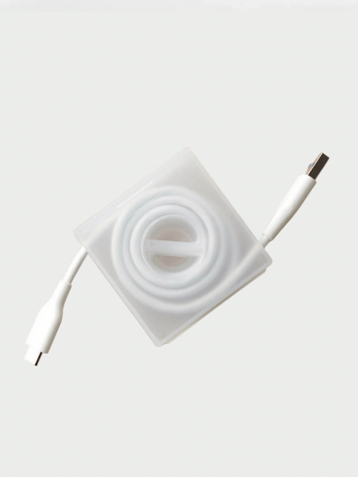 Retractable Cable Reel Organizer transparent   Useful square Portable PP Clips Tangle-Free Cords Organizers for Travel Wire storage devices with / without  phone holder