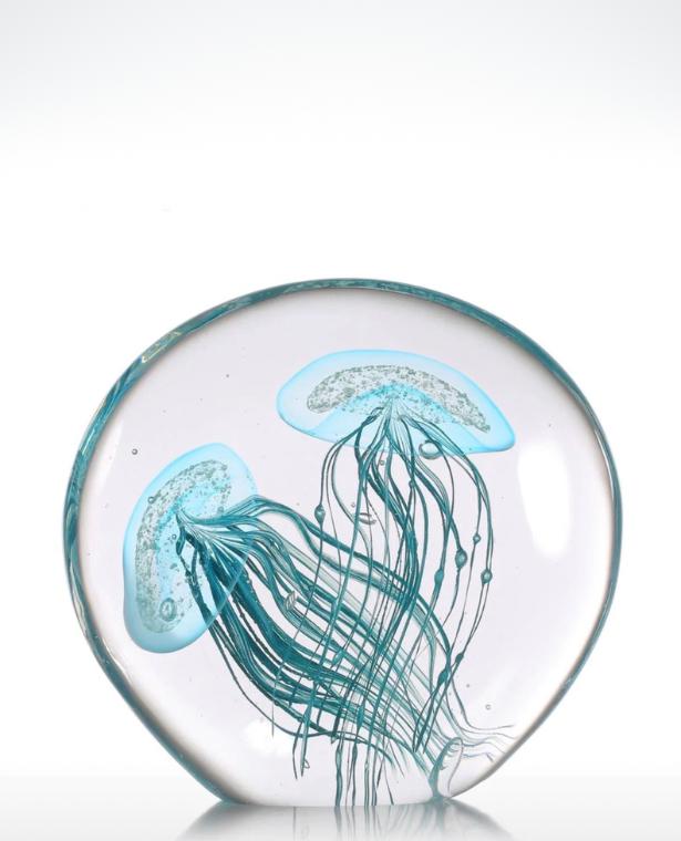 Blue Glass Jellyfish Figurine Ornament Paperweight Animal StatuettesHome Decoration Accessories Modern Style Home Decor Trending