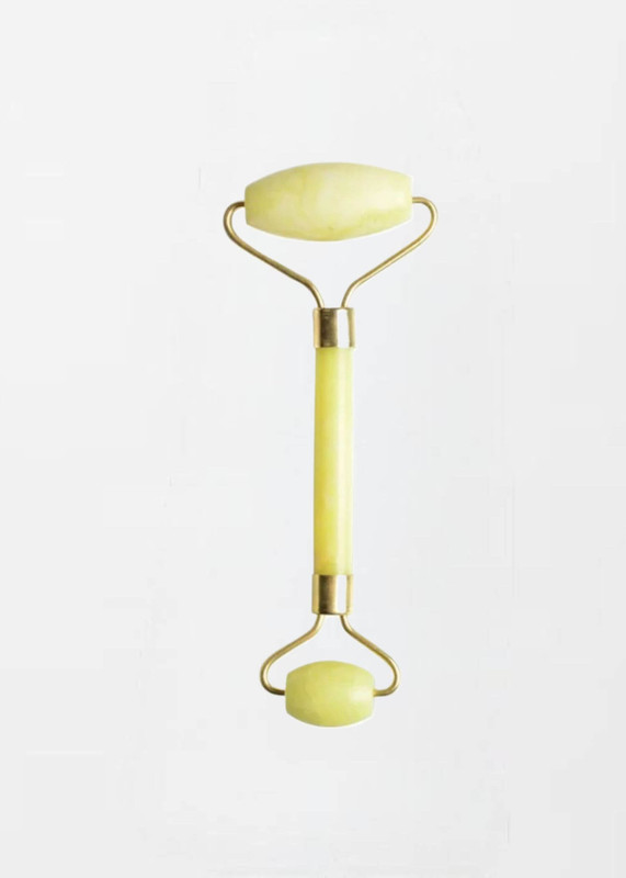 Jade Massage Roller double head    Yellow Facial Natural Stone Neck Lift Eye Massager Body skincare beauty grooming